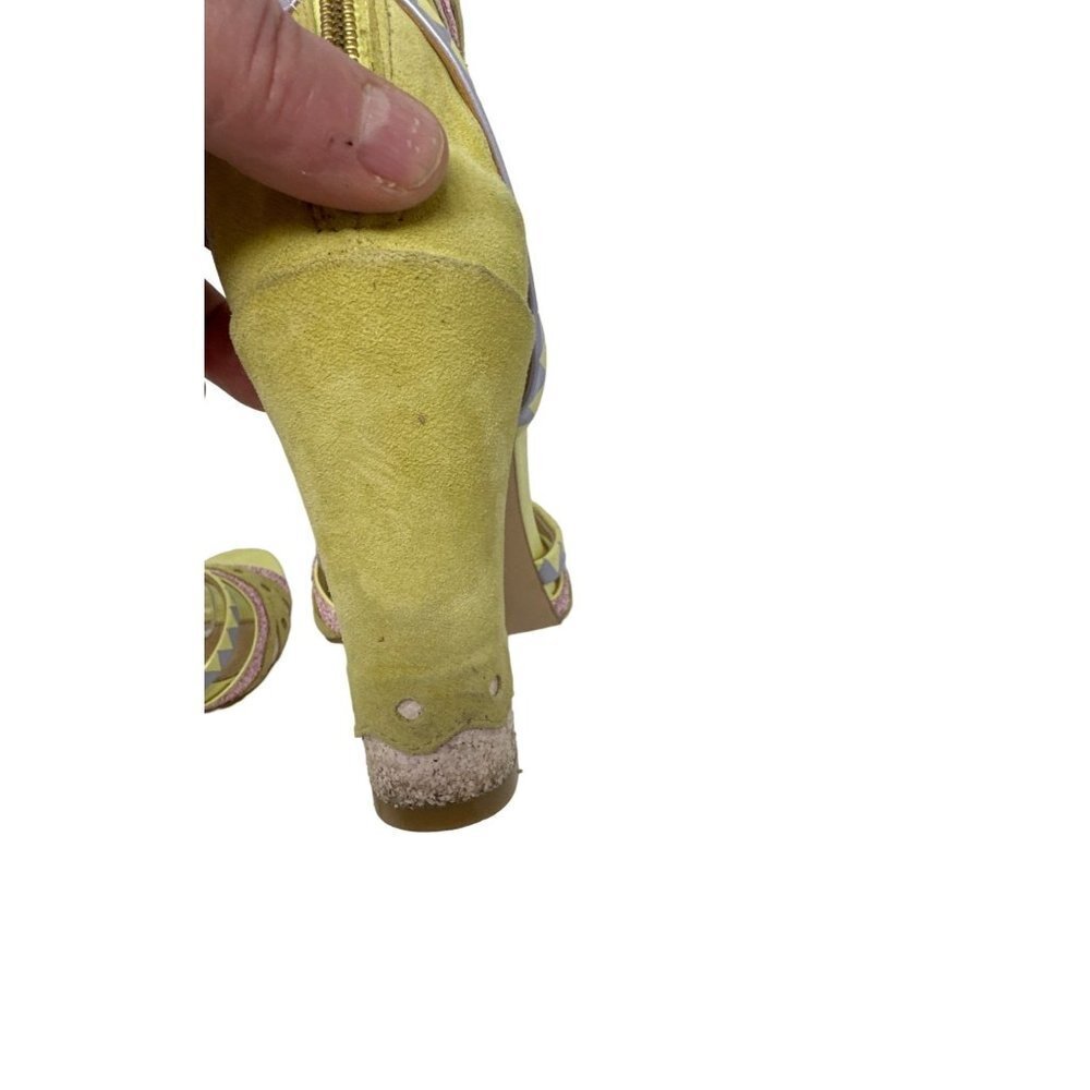 KATY PERRY The Kai Ankle Strap Green Yellow Pink High Heel Sandal Womens Size 6. - Picture 6 of 11